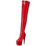 Rojo Charol 18 cm ADORE-3063 Botas de mujer hasta la rodilla