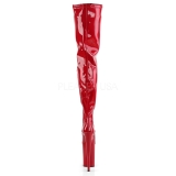 Rojo Charol 23 cm PLEASER INFINITY-4000 Botas Over Knee Plataforma