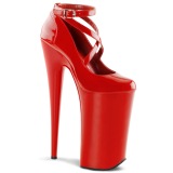 Rojo Charol 25,5 cm BEYOND-087 zapatos de salón plataforma tacones extremos