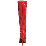 Rojo Lacado 13 cm Pleaser SEDUCE-2000 Botas Media Mujer