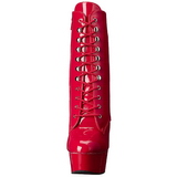 Rojo Lacado 15,5 cm DELIGHT-1020 Plataforma botines altos mujer