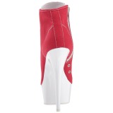 Rojo Neon 15 cm DELIGHT-600SK-02 Zapatos de lona con tacón