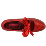 Rojo Piedras Strass 14,5 cm Burlesque TEEZE-04R Plataforma Zapato Salón