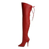 Rojo Piel 13 cm LEGEND-8899 over knee botas altas con tacón