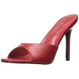 Rojo Polipiel 10 cm CLASSIQUE-01 zapatos de pantuflas tacón alto tallas grandes