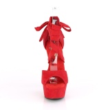 Rojo Polipiel 15 cm DELIGHT-679 tacones altos con cordones de tobillo
