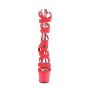Rojo Polipiel 18 cm ADORE-700-48 tacones altos con cordones de tobillo