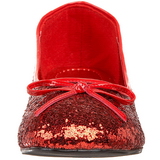 Rojo STAR-16G brillo zapatos de bailarinas mujer planos