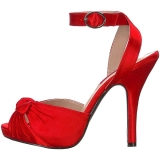 Rojo Satinado 12,5 cm EVE-01 sandalias tallas grandes