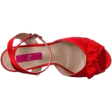 Rojo Satinado 12,5 cm EVE-01 sandalias tallas grandes