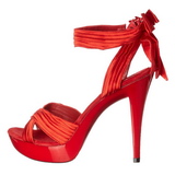 Rojo Satinado 13 cm COCKTAIL-568 Zapatos de Tacón Alto