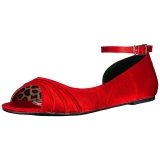 Rojo Satinado ANNA-03 zapatos de bailarinas tallas grandes