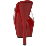 Rojo Transparente 15,5 cm KISS-201 Plataforma Mules Altos