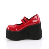 Rojo Vegano 11,5 cm DemoniaCult KERA-08 zapatos de salón mary jane plataforma
