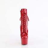 Rojo glitter 18 cm plataforma botines tacn alto mujer