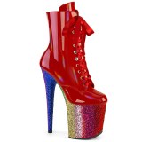 Rojo glitter 20 cm FLAMINGO-1020HG exotic botines de striptease