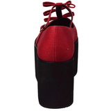 Rojo lona 8 cm CLICK-08 zapatos góticos calzados suela gruesa