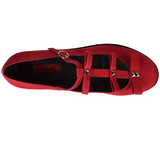 Rojo lona 8 cm CLICK-08 zapatos góticos calzados suela gruesa