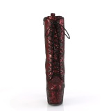 Rojo patrón de serpiente 18 cm 1040SPF exotic botines de pole dance
