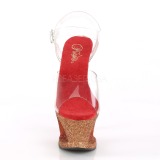 Rojo purpurina 18 cm Pleaser MOON-708OMBRE Zapatos con tacones pole dance