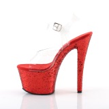 Rojo purpurina 18 cm Pleaser SKY-308LG Zapatos con tacones pole dance