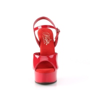 Rojo sandalias pleaser con plataforma 15 cm EXCITE-609