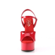 Rojo sandalias pleaser con plataforma 15 cm GLEAM-609