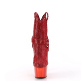 Rojo strass botines western cowboy plataforma 18 cm ADORE-1029CHRS