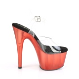 Rojo transparente 18 cm ADORE-708T Zapatos de striptease