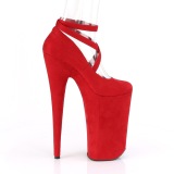 Rojo vegano suede 25,5 cm BEYOND-087FS zapatos de salón plataforma tacones extremos