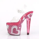 Rosa 18 cm LOVESICK-708HEART Zapatos tac�n altos mujer Piedras Brillantes