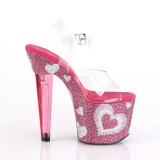 Rosa 18 cm LOVESICK-708HEART Zapatos tac�n altos mujer Piedras Brillantes