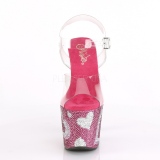 Rosa 18 cm LOVESICK-708HEART Zapatos tac�n altos mujer Piedras Brillantes