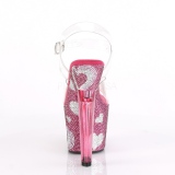 Rosa 18 cm LOVESICK-708HEART Zapatos tac�n altos mujer Piedras Brillantes