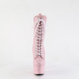 Rosa glitter 18 cm ADORE-1040GR plataforma botines tacn alto mujer