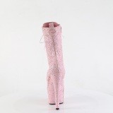Rosa glitter 18 cm ADORE-1040GR plataforma botines tacn alto mujer