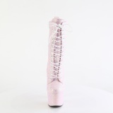 Rosa glitter 18 cm ADORE-1040IG plataforma botines tacn alto mujer