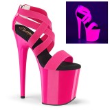 Rosa neon 20 cm FLAMINGO-869UV Zapatos con tacones pole dance