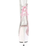 Rosa transparente 15 cm DELIGHT-1018C botines de striptease