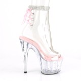 Rosa transparente 18 cm STARDUST-1018C-2RS botines de striptease