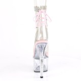 Rosa transparente 18 cm STARDUST-1018C-2RS botines de striptease