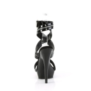 Sandalias de tacón negras charol 15 cm SULTRY-619