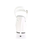 Tacones blancos 15 cm DELIGHT-608N JELLY-LIKE material elástico tacones altos plataforma