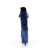 Terciopelo 18 cm ADORE-1045VEL botines tacn aguja azules + protectoras