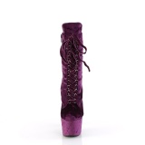 Terciopelo 18 cm ADORE-1045VEL botines tacn aguja purpura + protectoras