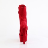 Terciopelo 18 cm ADORE-1045VEL botines tacn aguja rojo + protectoras