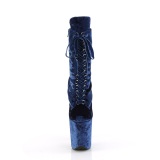Terciopelo 20 cm FLAMINGO-1045VEL botines tacn aguja azules + protectoras