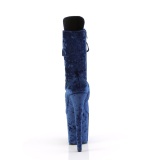 Terciopelo 20 cm FLAMINGO-1045VEL botines tacn aguja azules + protectoras