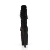 Terciopelo 20 cm FLAMINGO-1045VEL botines tacn aguja negro + protectoras