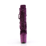 Terciopelo 20 cm FLAMINGO-1045VEL botines tacn aguja purpura + protectoras